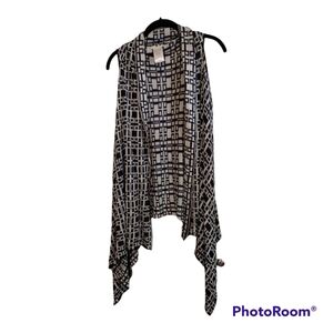 Copper Key dark Navy blue and white vest tier cardigan